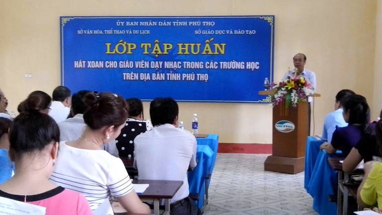 Khai mạc lớp tập huấn hát Xoan cho giáo viên dạy nhạc trong các trường tiểu học và trung học cơ sở trên địa bàn tỉnh Phú Thọ năm 2016