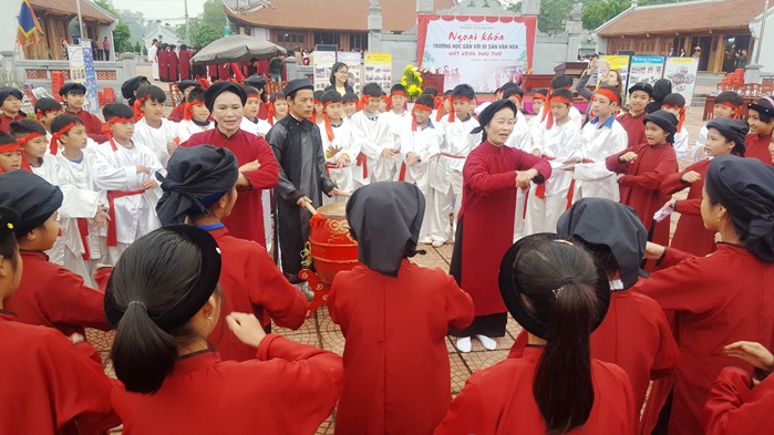 Kim Đức thực hiện mô hình “Trường học gắn với Di sản văn hóa Hát Xoan Phú Thọ”.