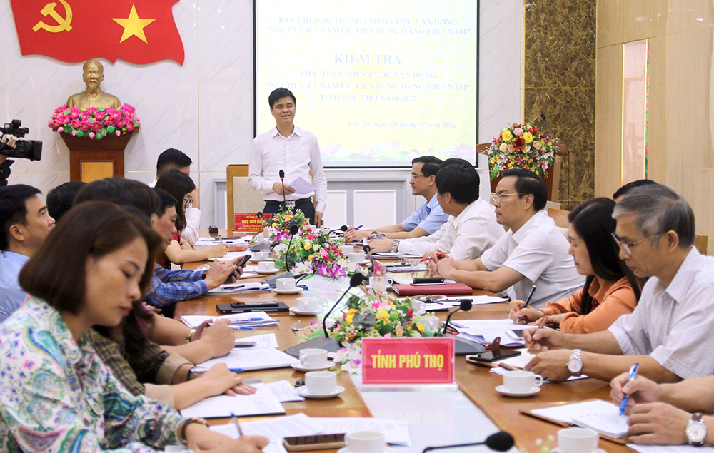 Ban Chỉ đạo Trung ương kiểm tra thực hiện Cuộc vận động “Người Việt Nam ưu tiên dùng hàng Việt Nam” tại Phú Thọ