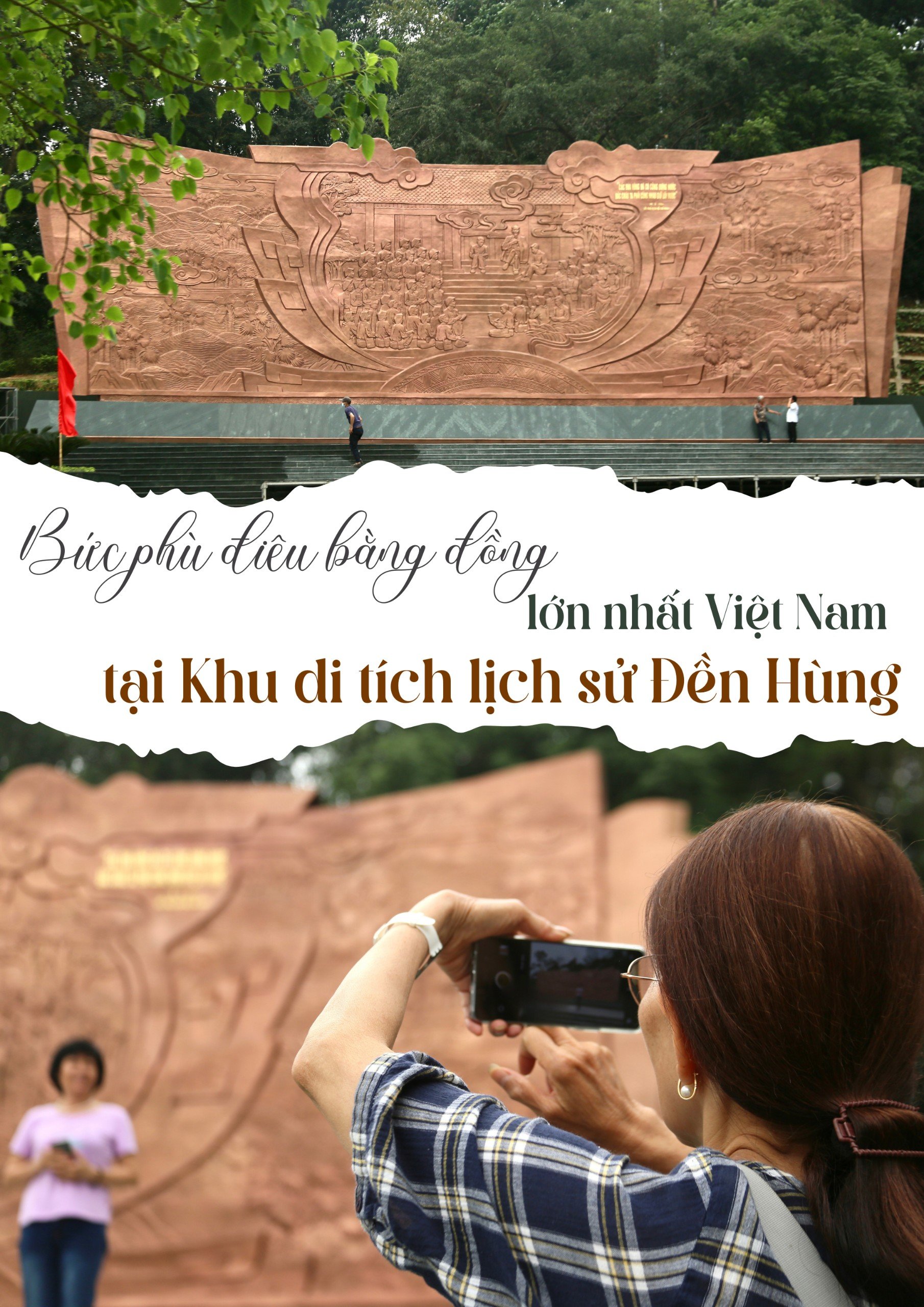 Bức Phù điêu bằng đồng lớn nhất Việt Nam tại Khu di tích lịch sử Đền Hùng